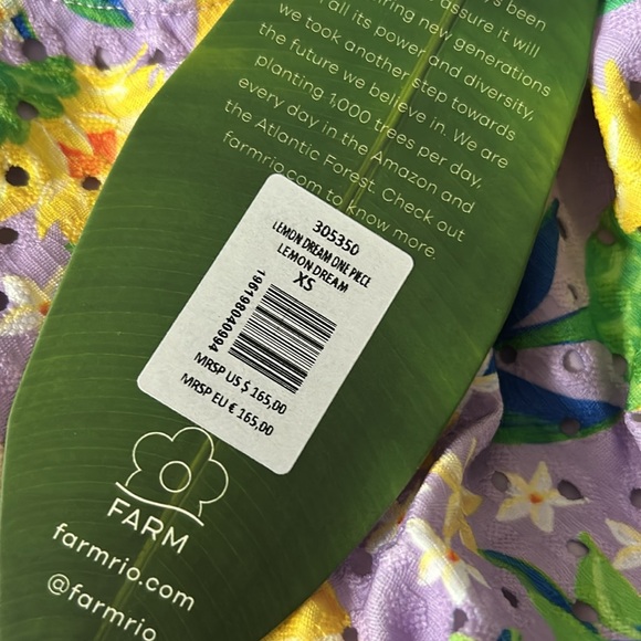 Farm Rio Lemon Dream Ruffle One-Piece Swimsuit Size XS NWT - Picture 9 of 10